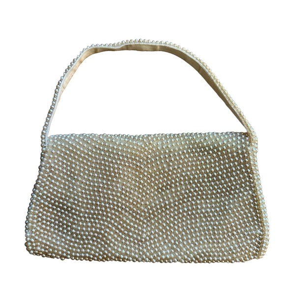 Vintage 1950’s Made In Japan Beaded Pearl Hand Bag - Picture 5 of 7